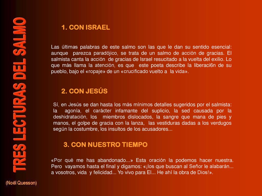 1. CON ISRAEL 2. CON JESÚS 3. CON NUESTRO TIEMPO