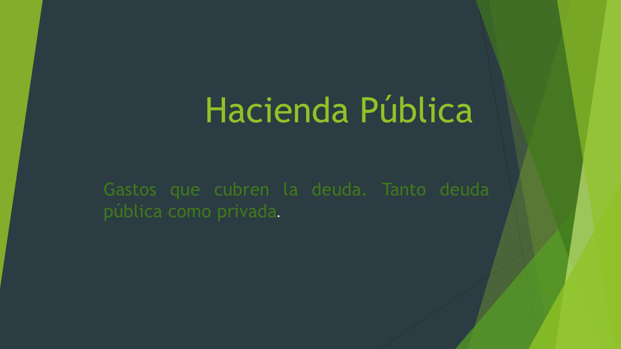 Gastos que cubren la deuda. Tanto deuda pública como privada.