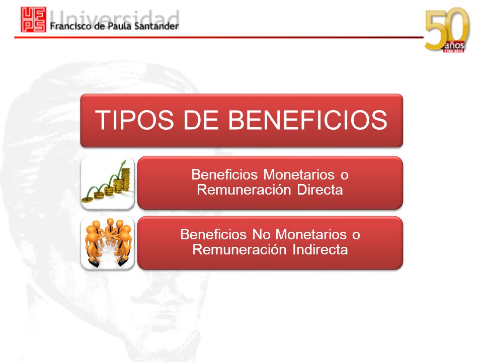 TIPOS DE BENEFICIOS Beneficios Monetarios o Remuneración Directa