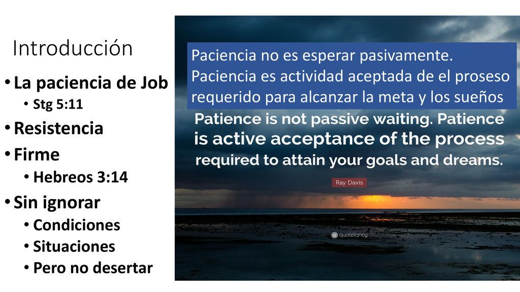 Introducción La paciencia de Job Resistencia Firme Sin ignorar