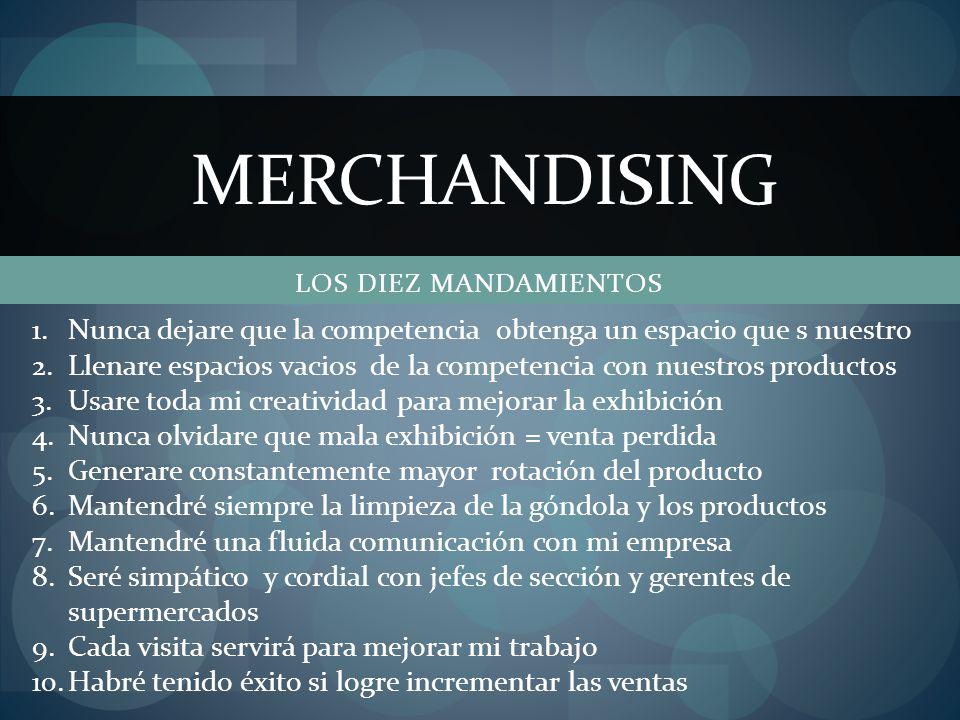 MERCHANDISING LOS DIEZ MANDAMIENTOS. Nunca dejare que la competencia obtenga un espacio que s nuestro.