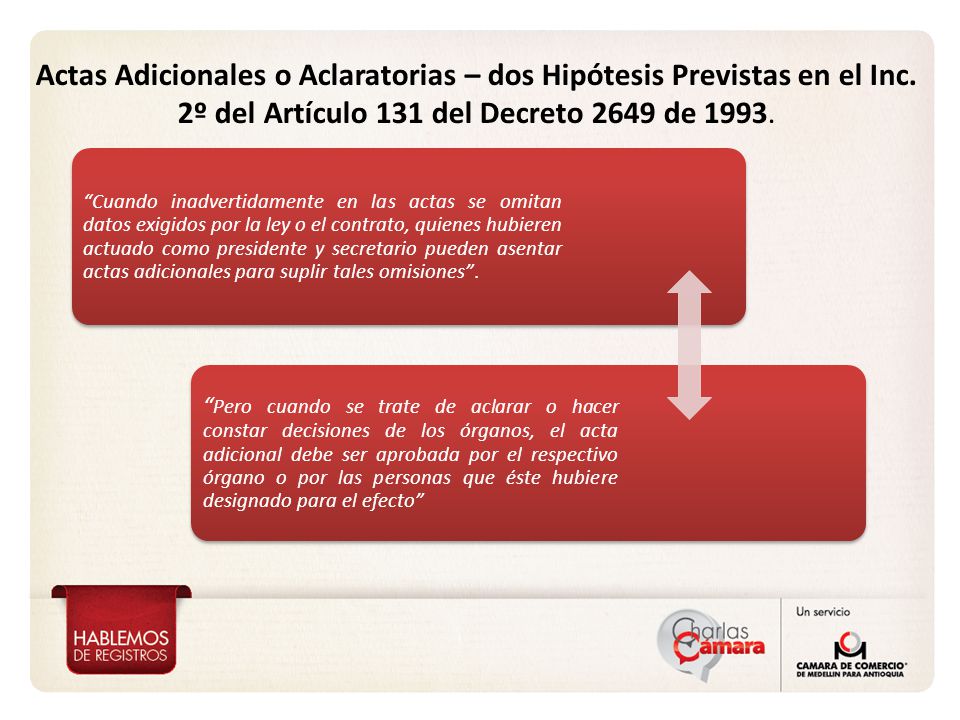 Actas Adicionales o Aclaratorias – dos Hipótesis Previstas en el Inc