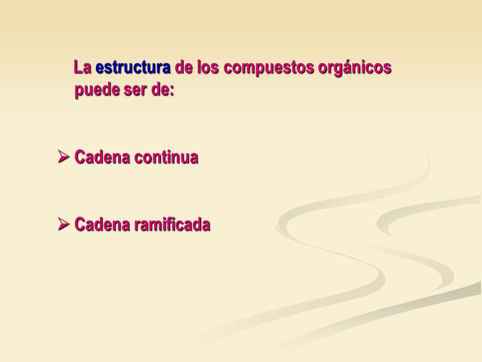 La estructura de los compuestos orgánicos puede ser de: