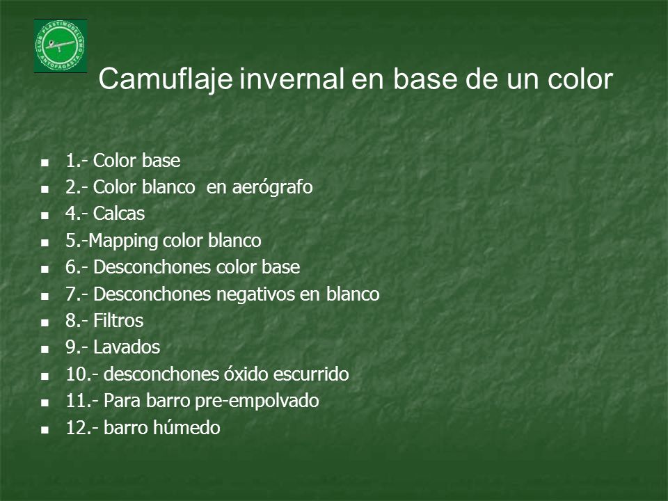 Camuflaje invernal en base de un color