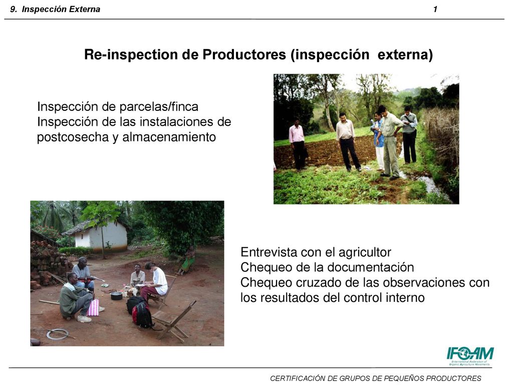Re-inspection de Productores (inspección externa)