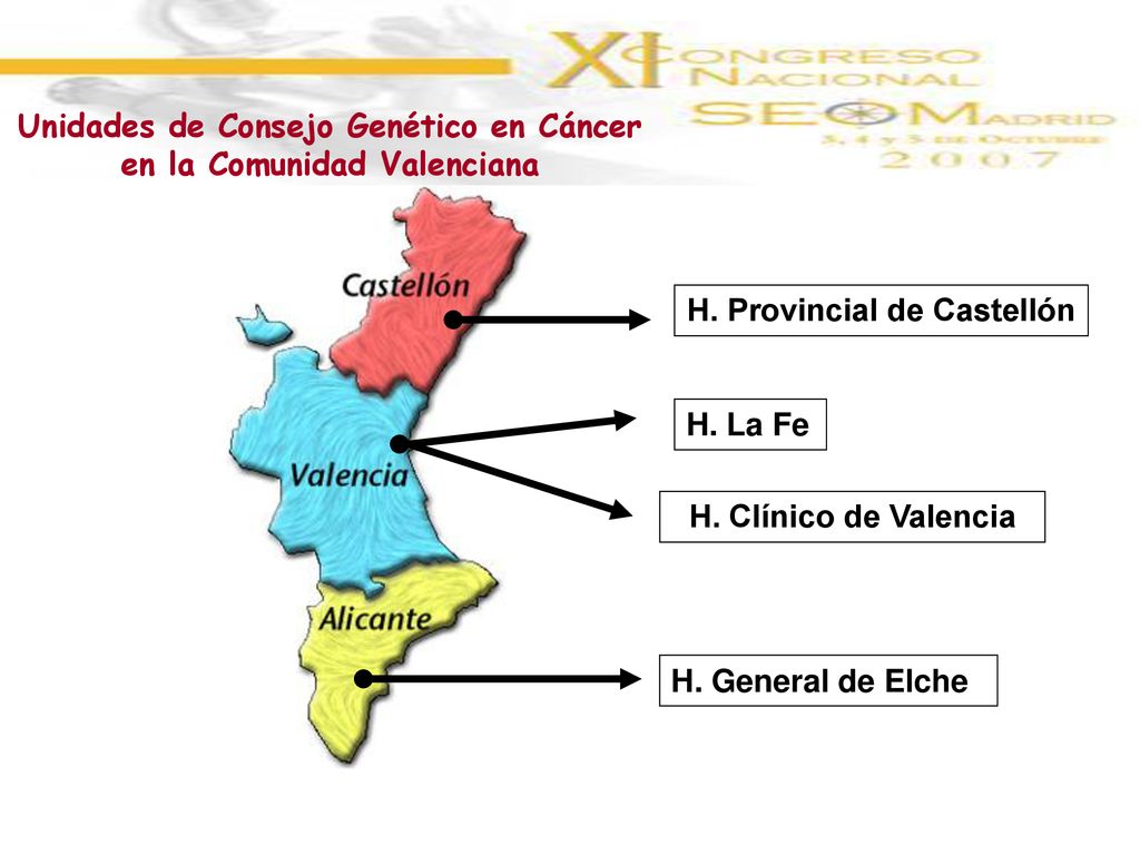 Unidades de Consejo Genético en Cáncer en la Comunidad Valenciana