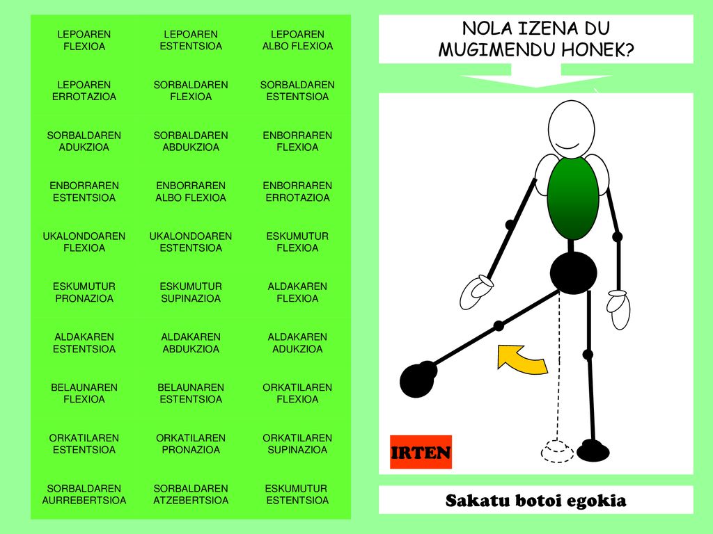 NOLA IZENA DU MUGIMENDU HONEK IRTEN Sakatu botoi egokia LEPOAREN