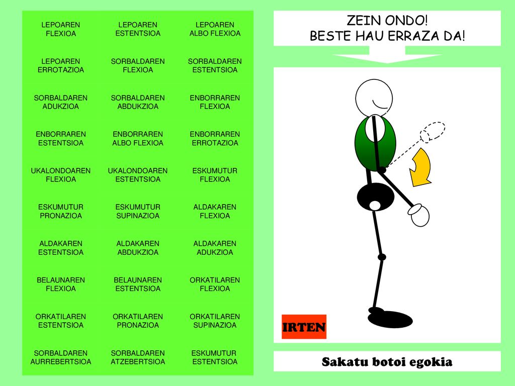 ZEIN ONDO! BESTE HAU ERRAZA DA! IRTEN Sakatu botoi egokia LEPOAREN