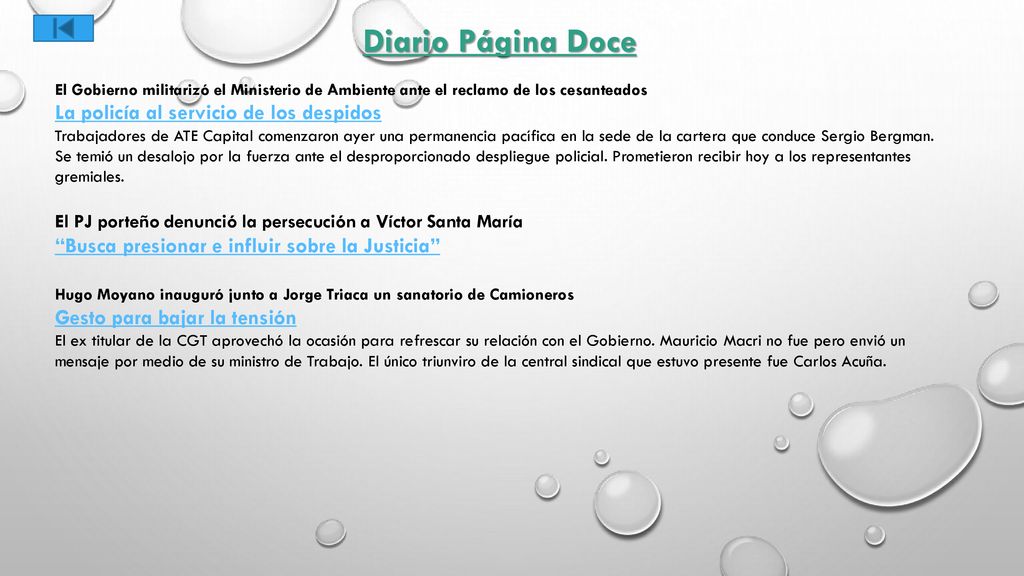 Diario Página Doce La policía al servicio de los despidos