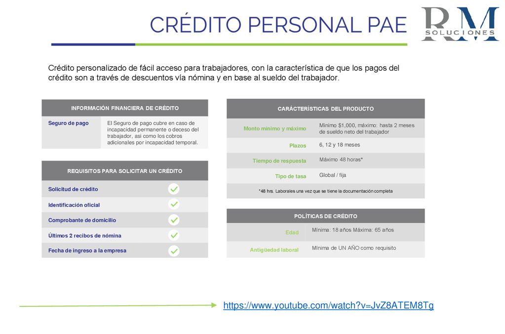 Crédito personalizado de fácil acceso para trabajadores, con la característica de que los pagos del crédito son a través de descuentos vía nómina y en base al sueldo del trabajador.