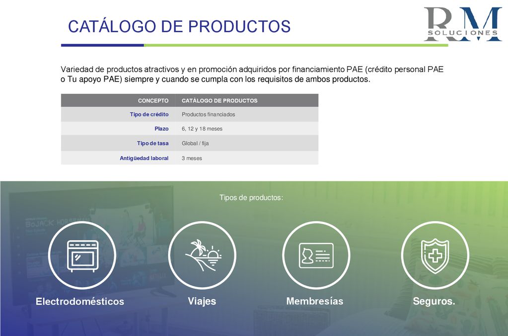 CATÁLOGO DE PRODUCTOS Electrodomésticos Viajes Membresías Seguros.