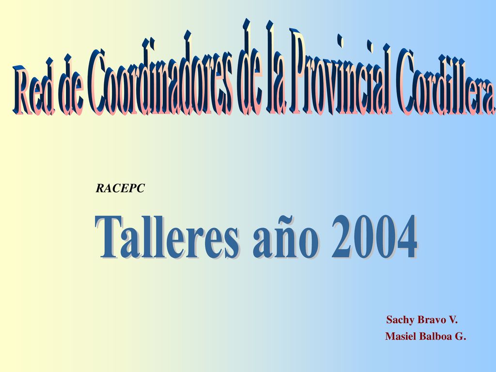 Red de Coordinadores de la Provincial Cordillera