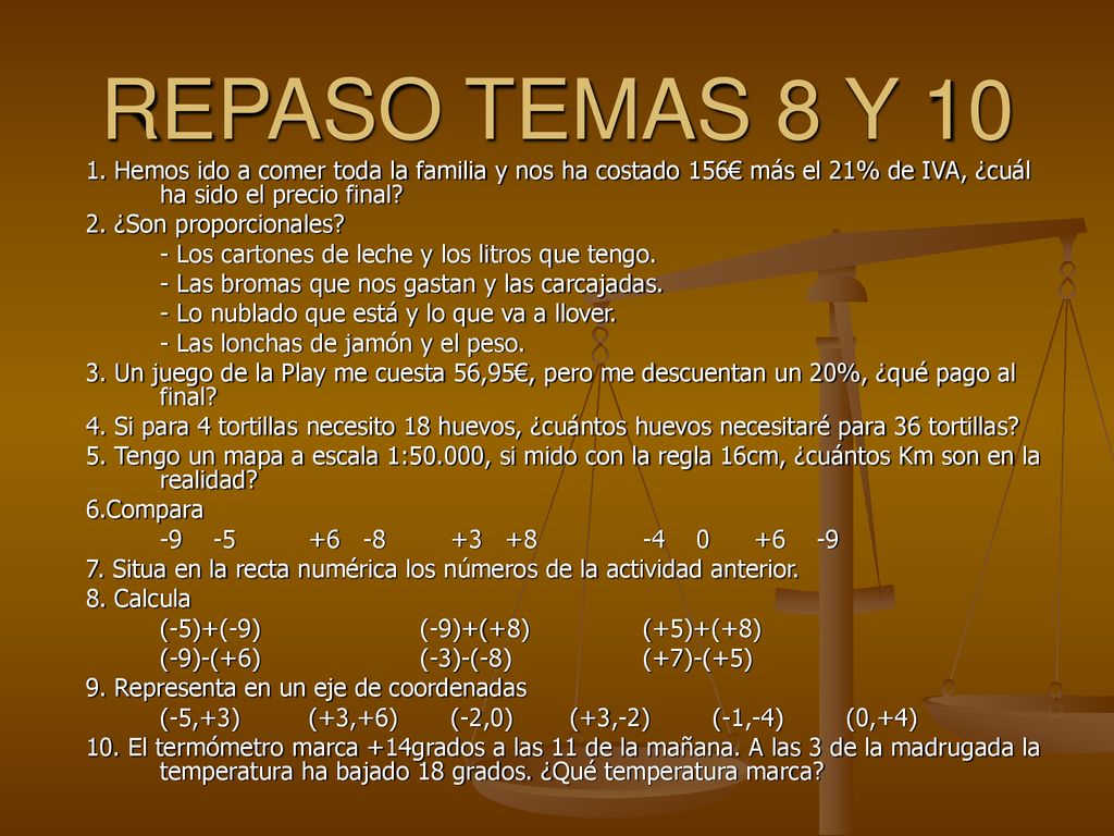REPASO TEMAS 8 Y Hemos ido a comer toda la familia y nos ha costado 156€ más el 21% de IVA, ¿cuál ha sido el precio final