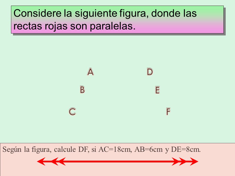 Considere la siguiente figura, donde las rectas rojas son paralelas.
