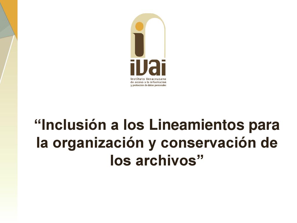 Inclusión a los Lineamientos para la organización y conservación de los archivos