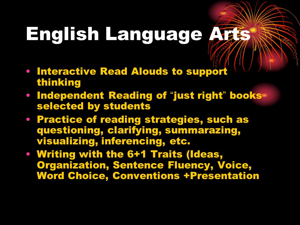 English Language Arts Interactive Read Alouds to support thinking