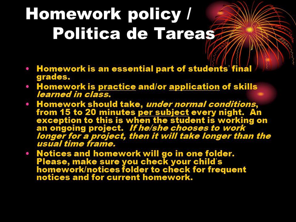 Homework policy / Politica de Tareas