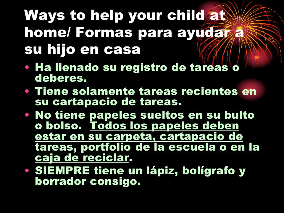 Ways to help your child at home/ Formas para ayudar a su hijo en casa