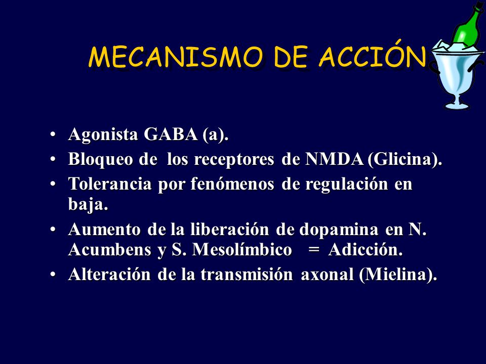 MECANISMO DE ACCIÓN Agonista GABA (a).