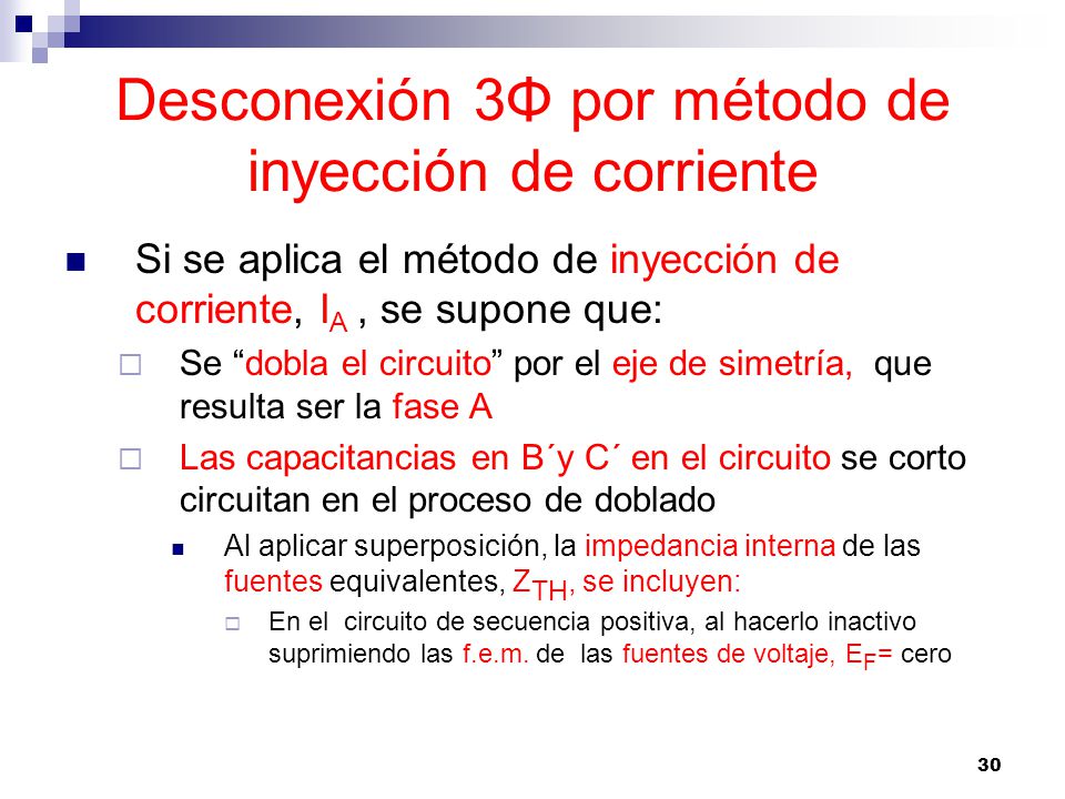 Desconexión 3Φ por método de inyección de corriente