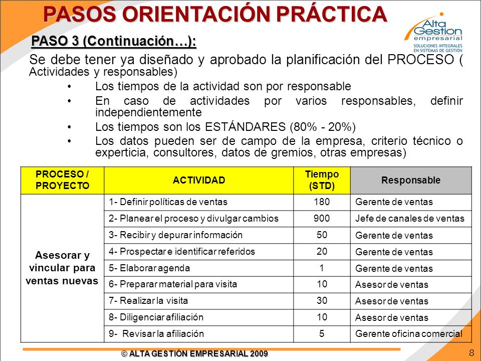 PASOS ORIENTACIÓN PRÁCTICA Asesorar y vincular para ventas nuevas