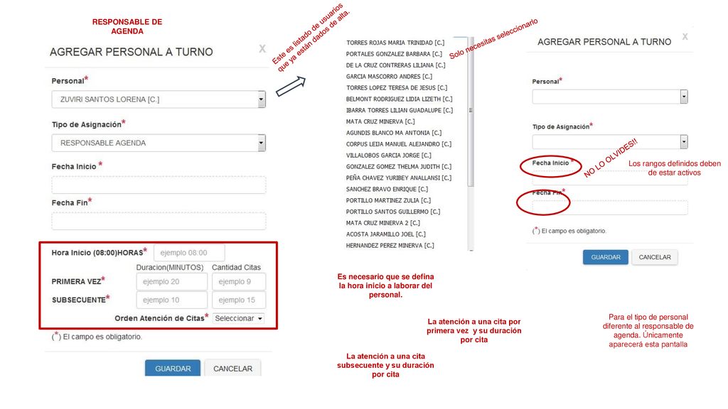 Este es listado de usuarios que ya están dados de alta.