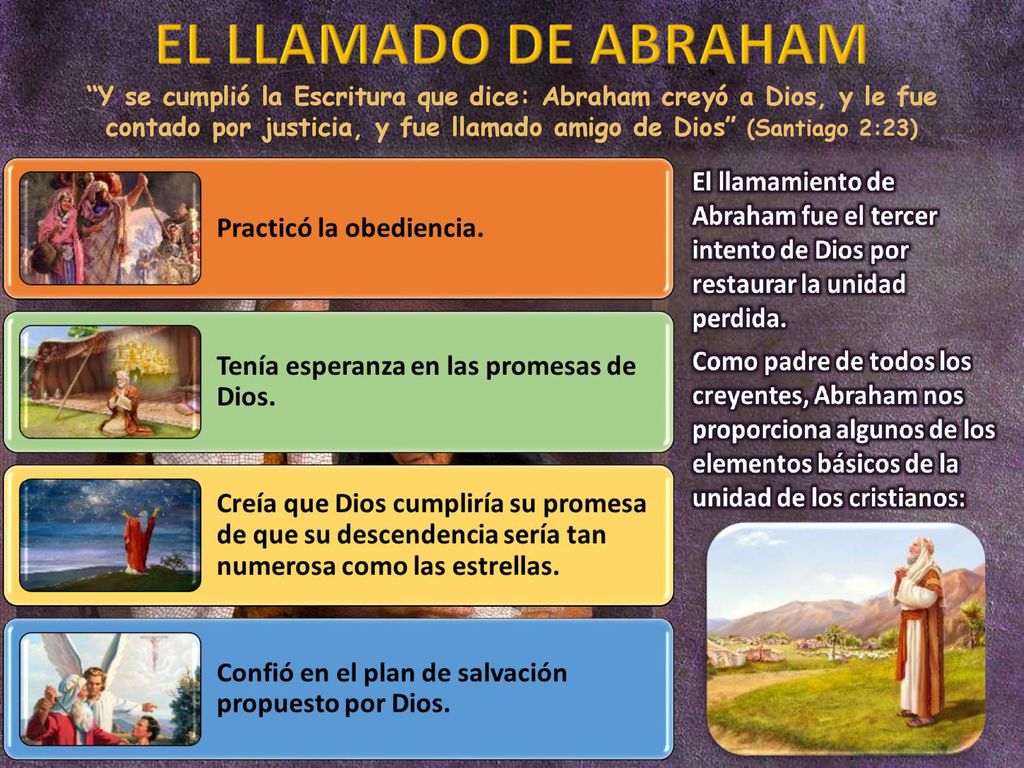 Y se cumplió la Escritura que dice: Abraham creyó a Dios, y le fue contado por justicia, y fue llamado amigo de Dios (Santiago 2:23)