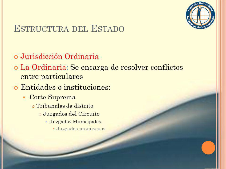 Estructura del Estado Jurisdicción Ordinaria