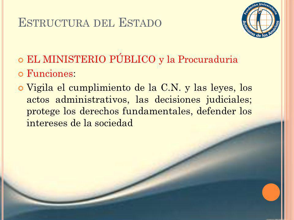 Estructura del Estado EL MINISTERIO PÚBLICO y la Procuraduria