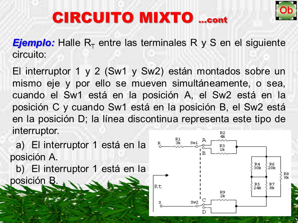 CIRCUITO MIXTO …cont Ejemplo: Halle RT entre las terminales R y S en el siguiente circuito: