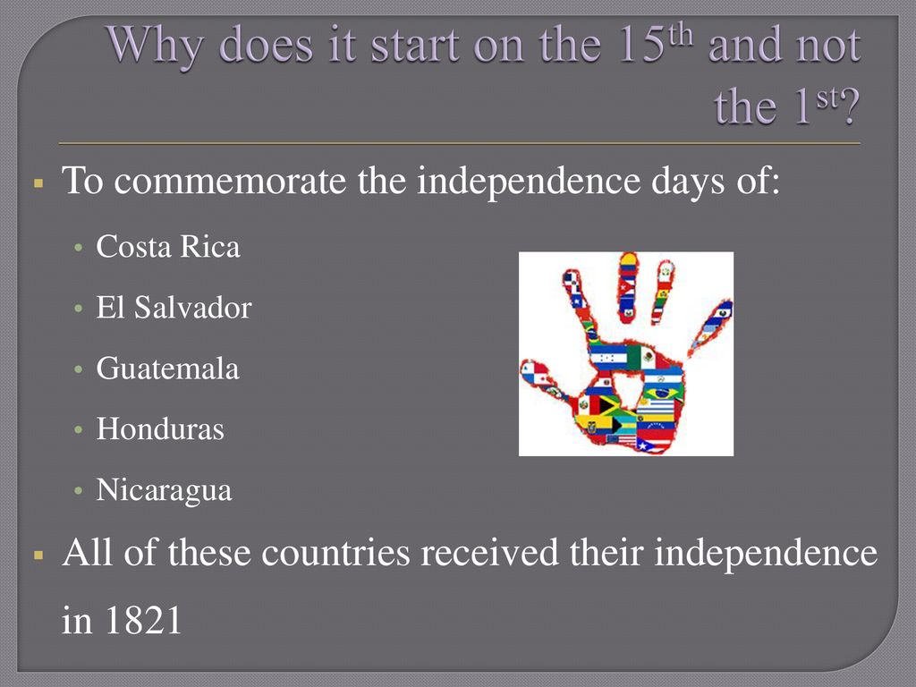 Why does it start on the 15th and not the 1st