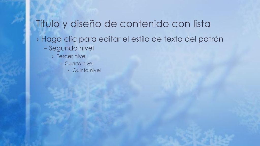 Título y diseño de contenido con lista