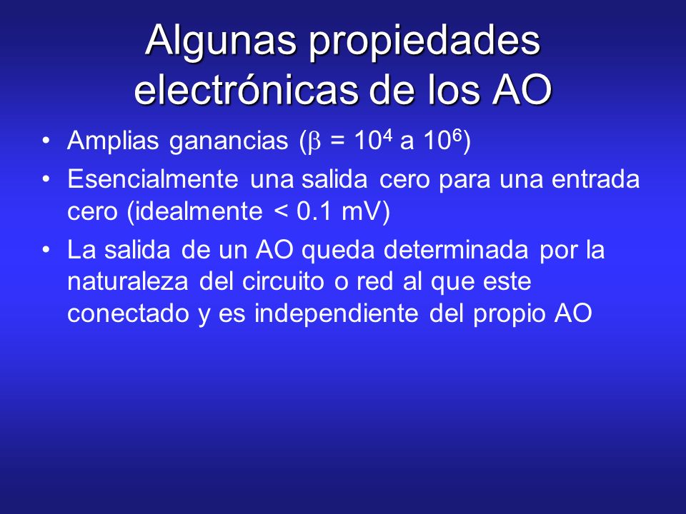 Algunas propiedades electrónicas de los AO
