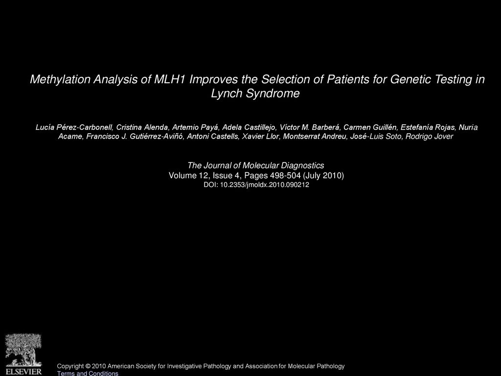 Methylation Analysis of MLH1 Improves the Selection of Patients for Genetic Testing in Lynch Syndrome