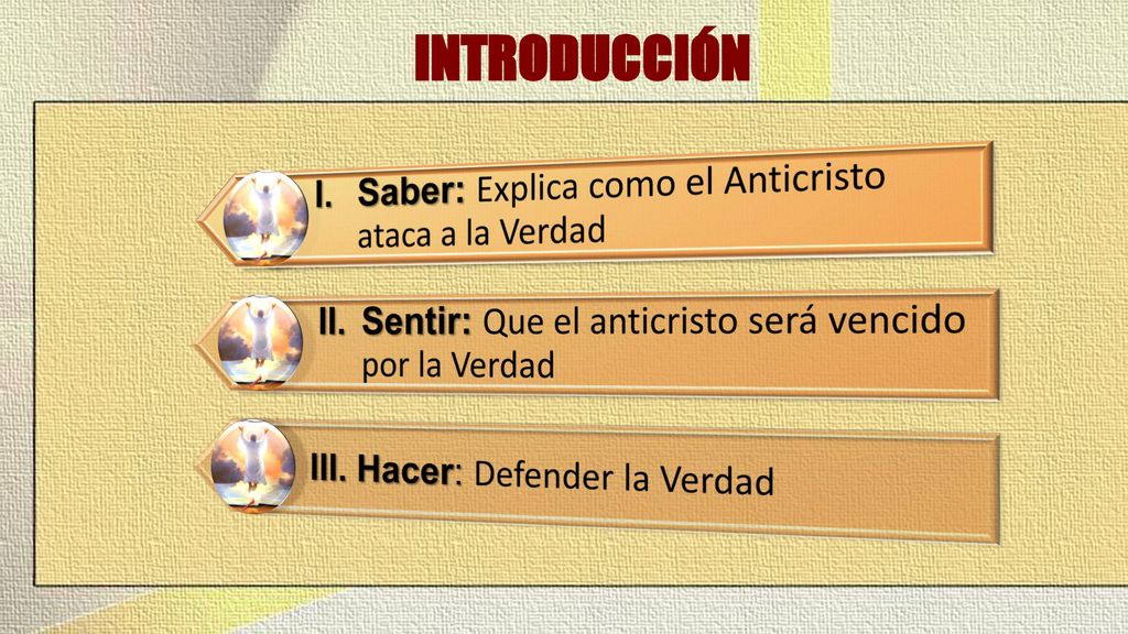 INTRODUCCIÓN I. Saber: Explica como el Anticristo ataca a la Verdad