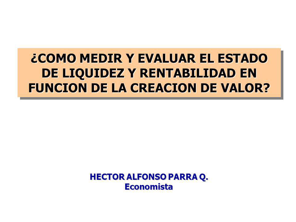 ¿COMO MEDIR Y EVALUAR EL ESTADO DE LIQUIDEZ Y RENTABILIDAD EN FUNCION DE LA CREACION DE VALOR