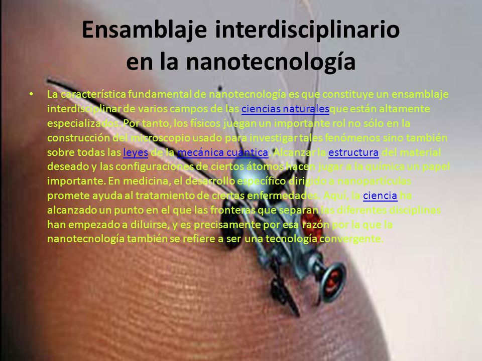 Ensamblaje interdisciplinario en la nanotecnología