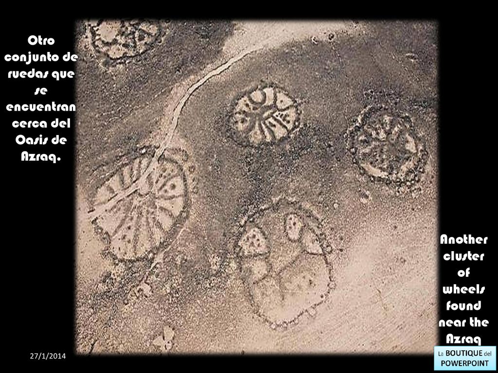 Otro conjunto de ruedas que se encuentran cerca del Oasis de Azraq.