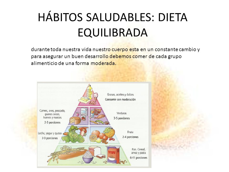 HÁBITOS SALUDABLES: DIETA EQUILIBRADA
