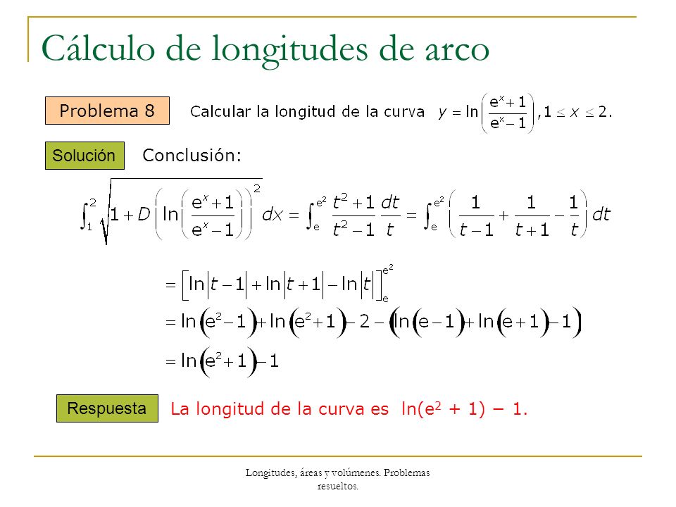 Cálculo de longitudes de arco