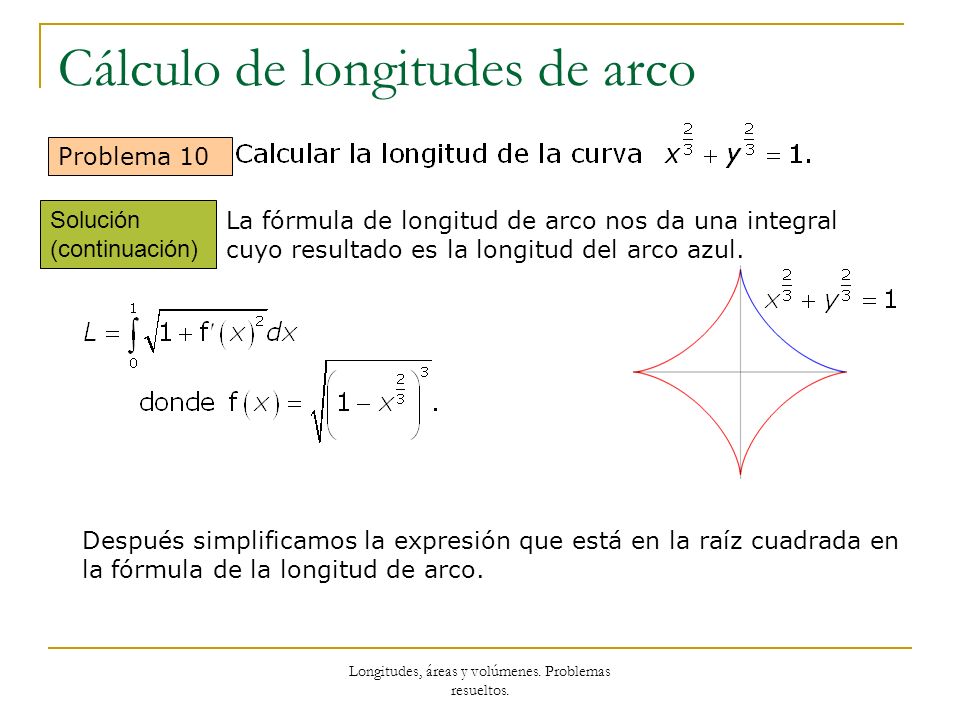 Cálculo de longitudes de arco