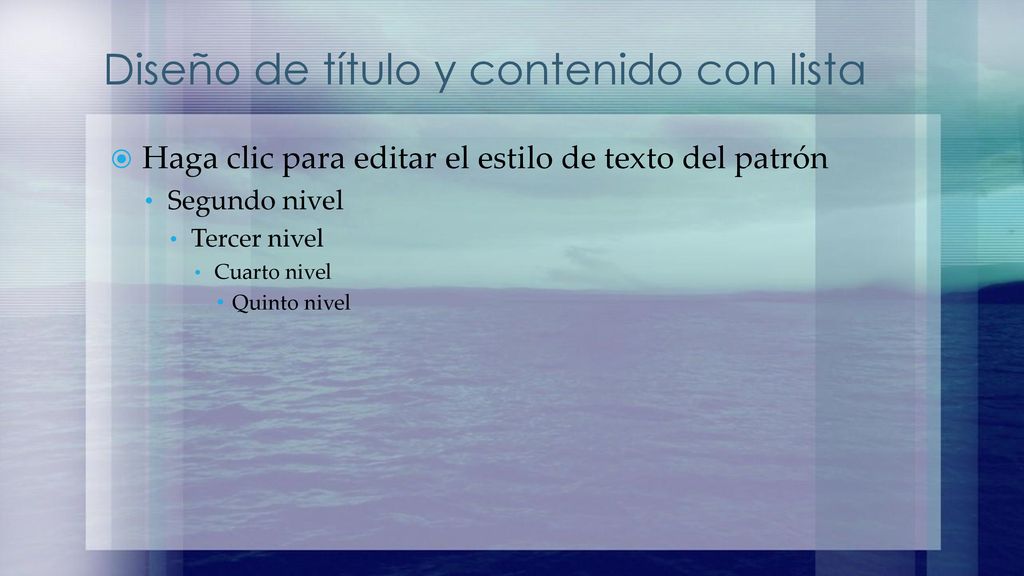 Diseño de título y contenido con lista