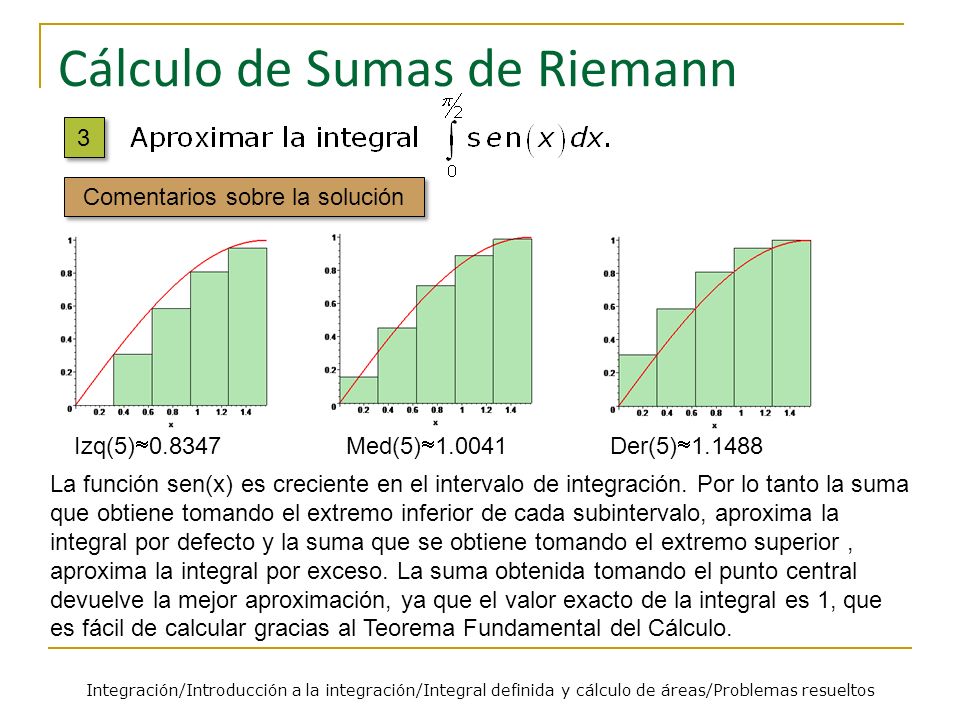 Cálculo de Sumas de Riemann