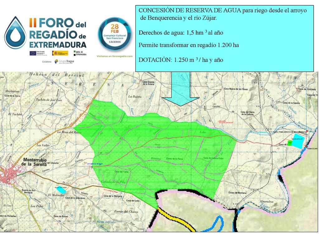 CONCESIÓN DE RESERVA DE AGUA para riego desde el arroyo