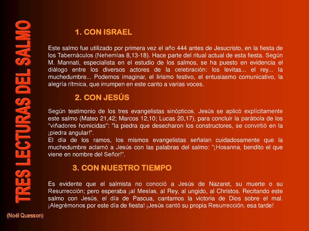 1. CON ISRAEL 2. CON JESÚS 3. CON NUESTRO TIEMPO