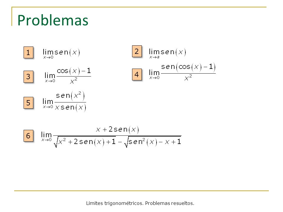 Problemas Resueltos sobre Límites Trigonométricos - ppt video online  descargar