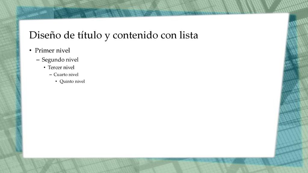 Diseño de título y contenido con lista