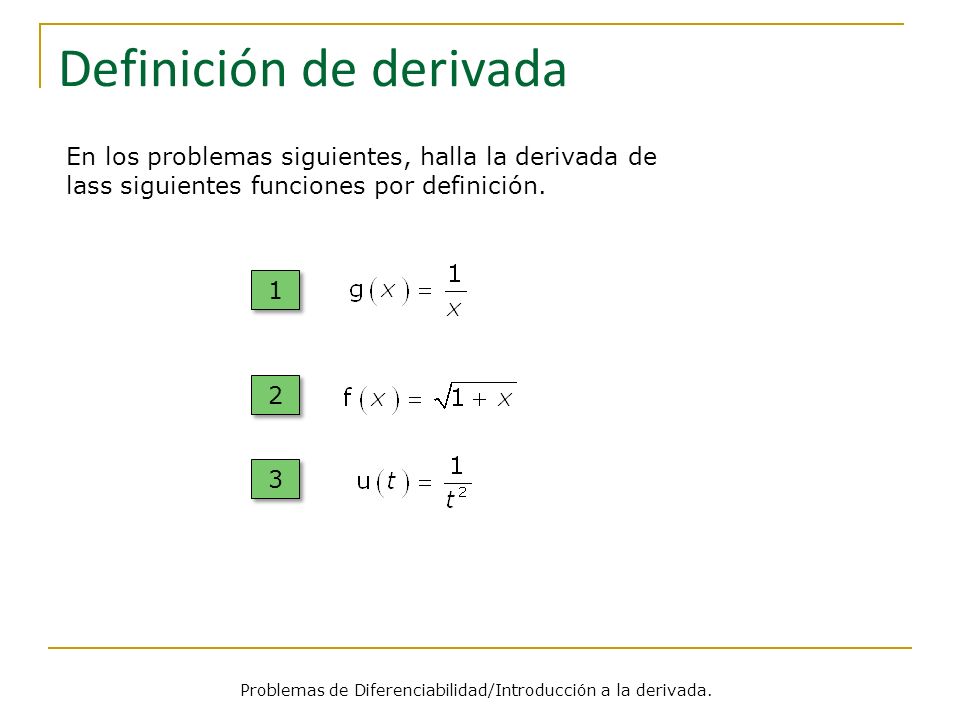 Definición de derivada