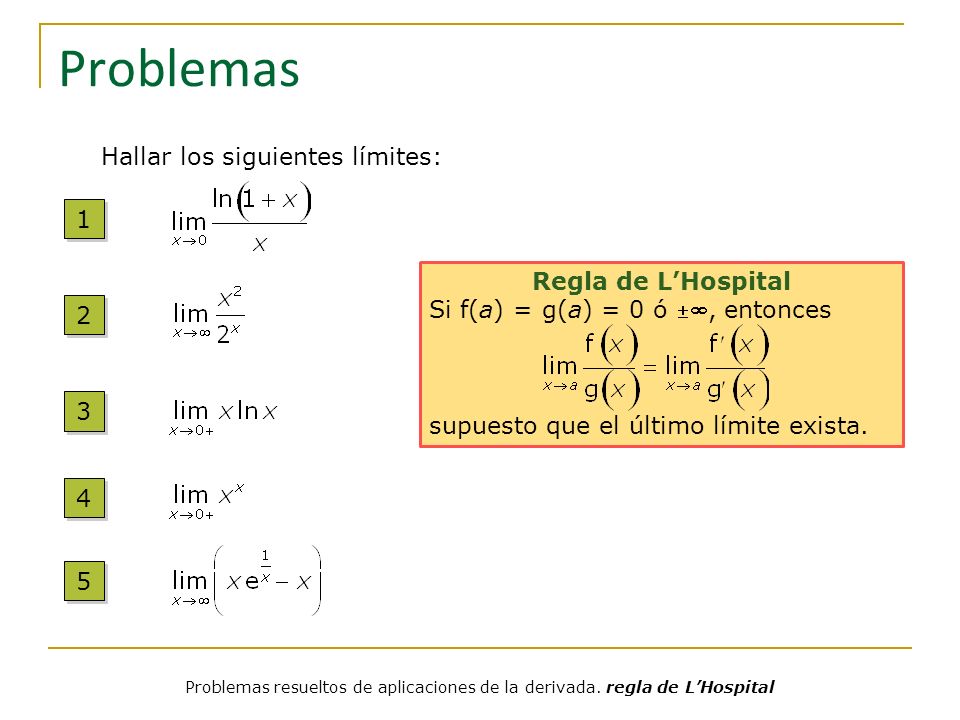 Hallar los siguientes límites: