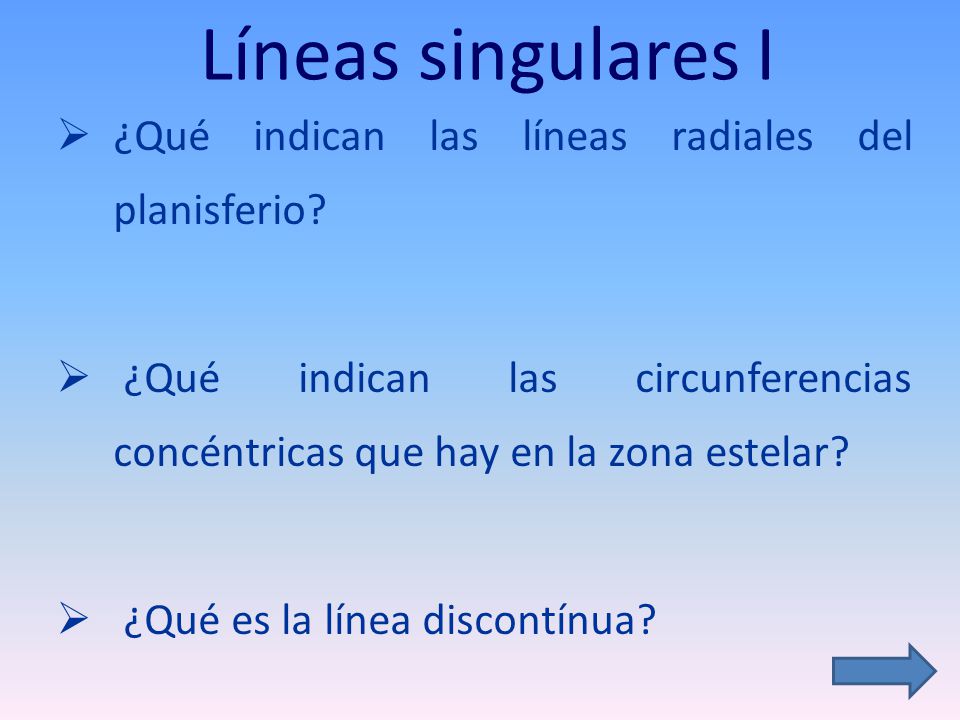 Líneas singulares I ¿Qué indican las líneas radiales del planisferio